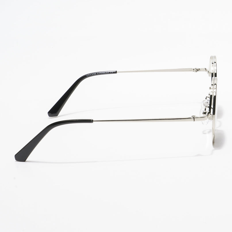 Quasar | Black Silver Round Sunglasses - MG3504