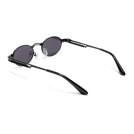 Bob | Black Oval Sunglasses | Black Lens - MG5184)
