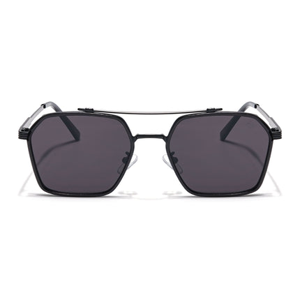 Eyejack Black Square Sunglasses for Men & Women (B80677CL846)