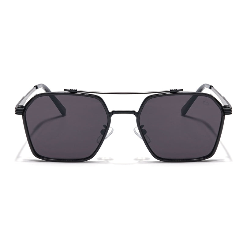 Eyejack Black Square Sunglasses for Men & Women (B80677CL846)