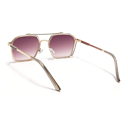 Eyejack Golden & Pink Square Sunglasses for Men & Women (B80677CL847)