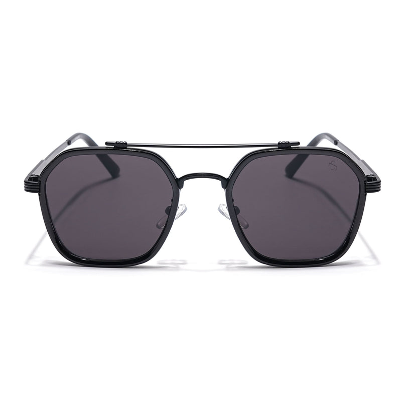 Eyejack Black Square Sunglasses for Men & Women (B80678CL904)