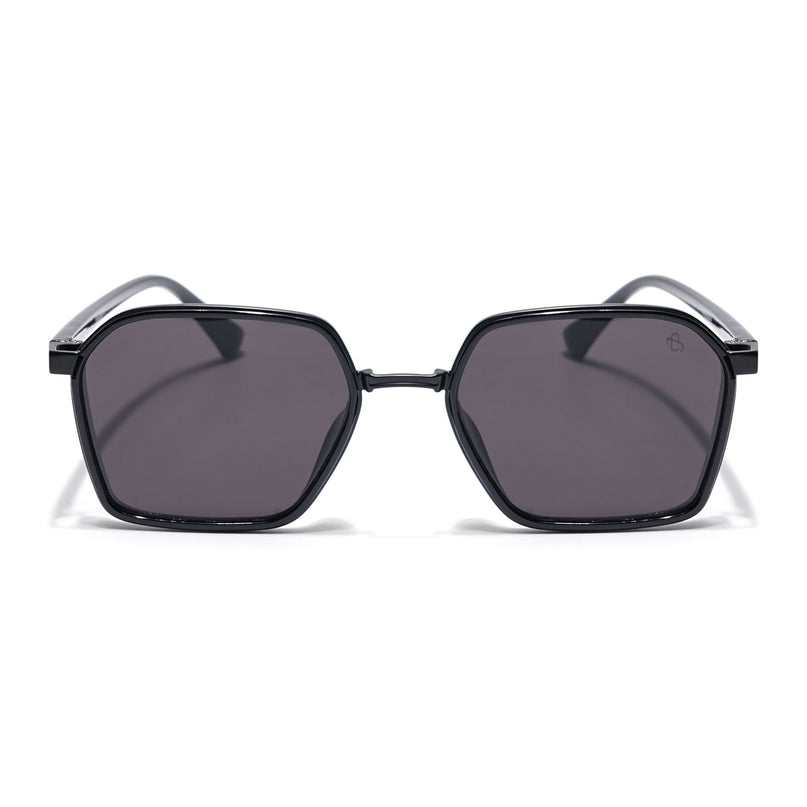 Eyejack Black Square Sunglasses for Men & Women (B80745CL836)