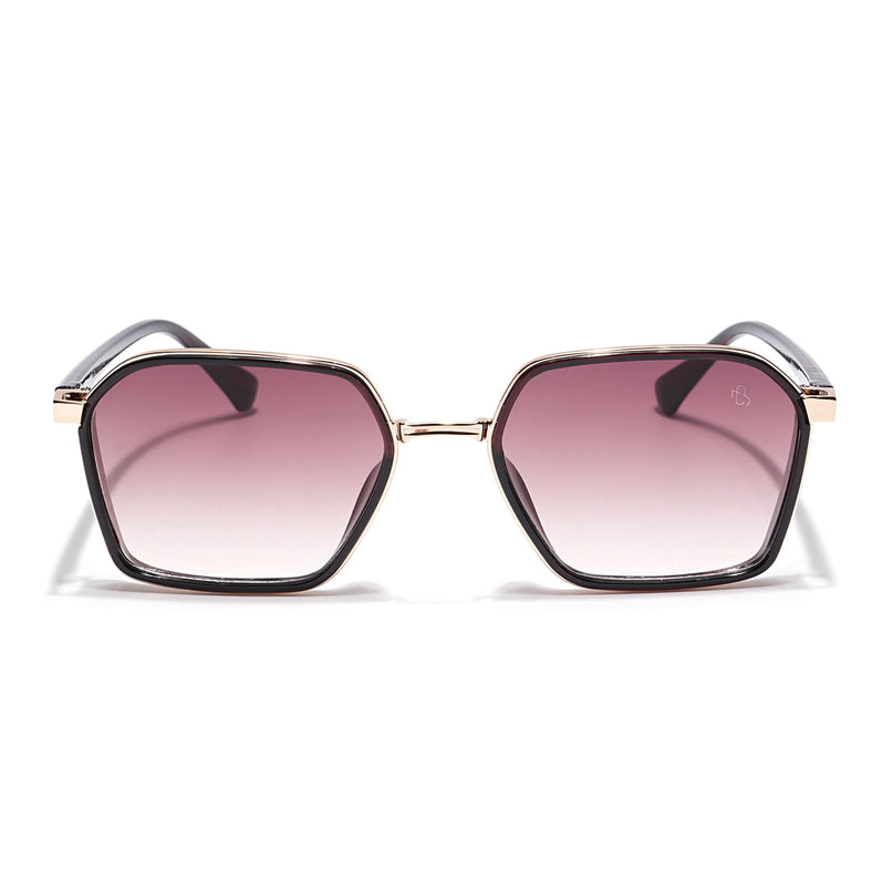 Eyejack Golden & Black Square Sunglasses for Men & Women (B80745CL838)
