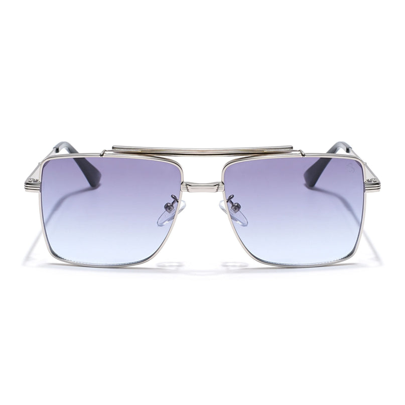 Eyejack Silver Square Sunglasses for Men & Women (B80787CL867)