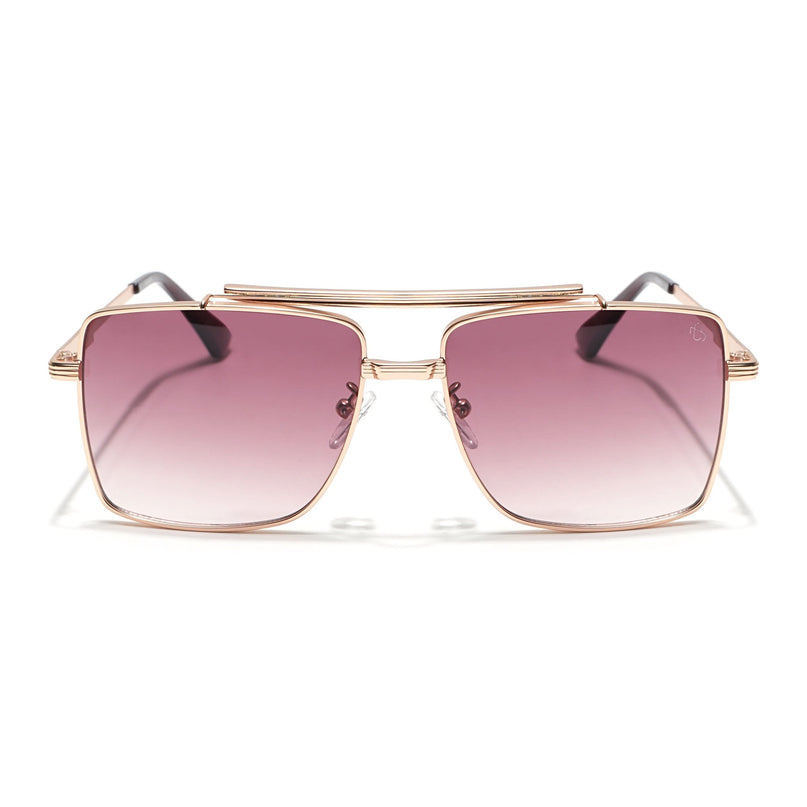 Eyejack Golden Square Sunglasses for Men & Women (B80787CL868)