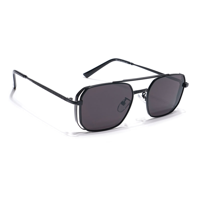 Eyejack Black Square Sunglasses for Men & Women (B8528CL879)