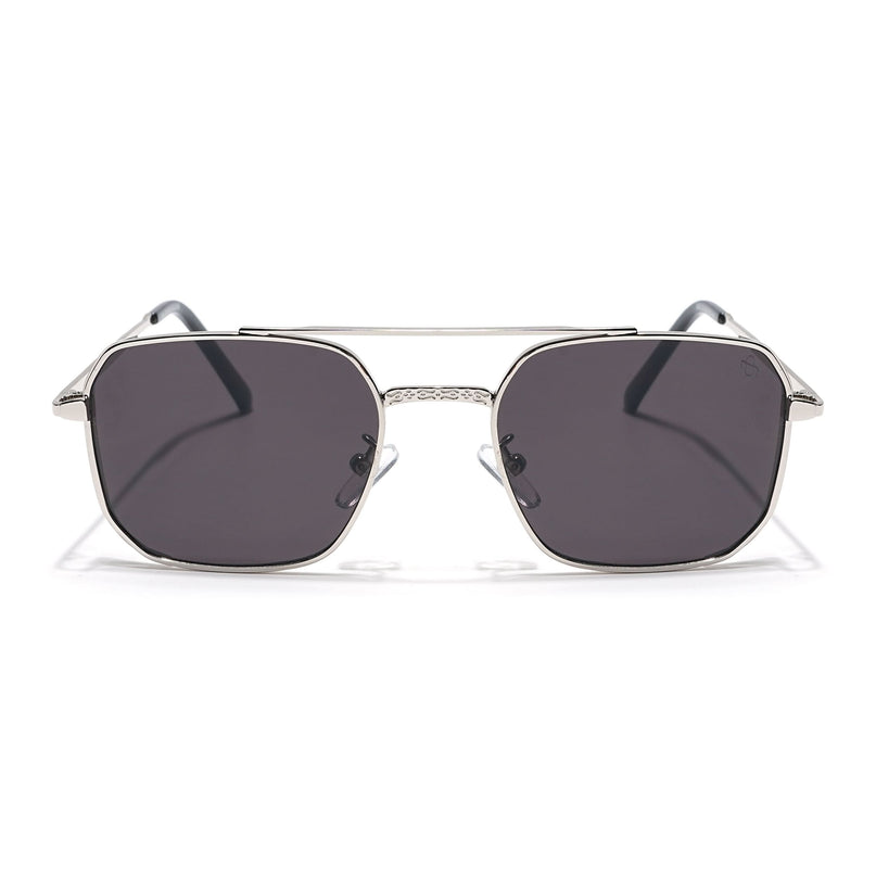 Eyejack Silver Square Sunglasses for Men & Women (B8528CL880)