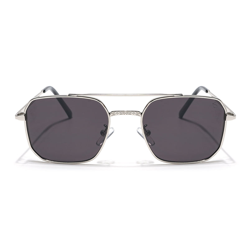 Eyejack Silver Square Sunglasses for Men & Women (B8528CL880)