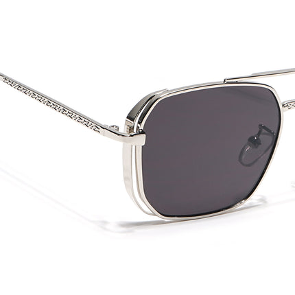Eyejack Silver Square Sunglasses for Men & Women (B8528CL880)