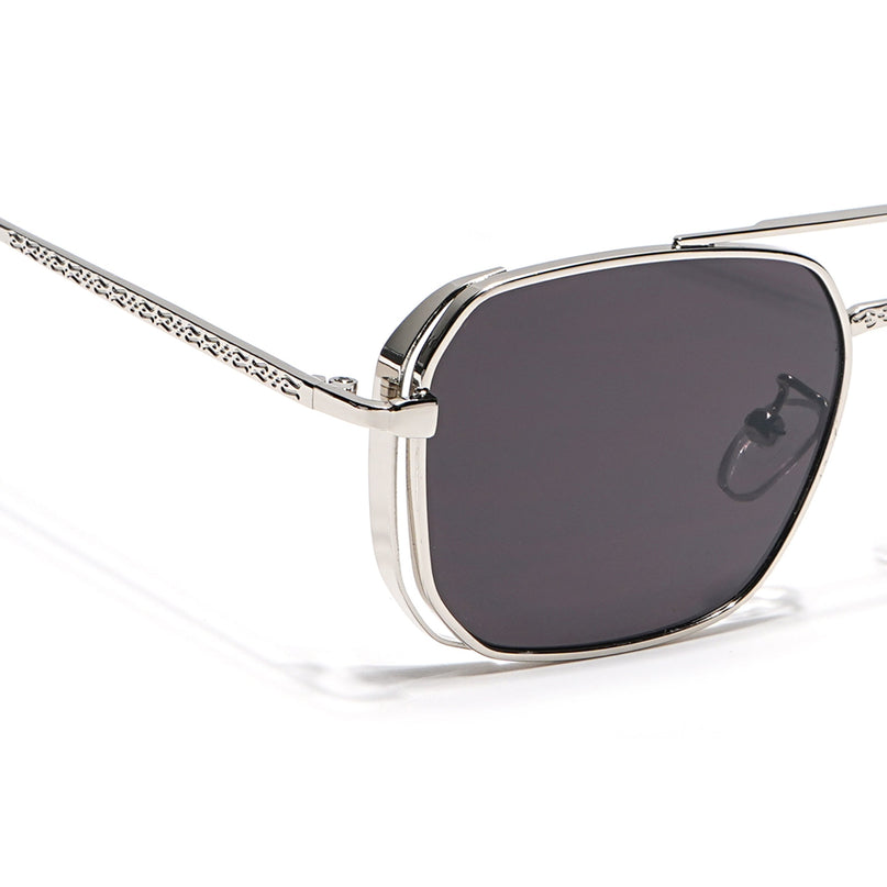 Eyejack Silver Square Sunglasses for Men & Women (B8528CL880)