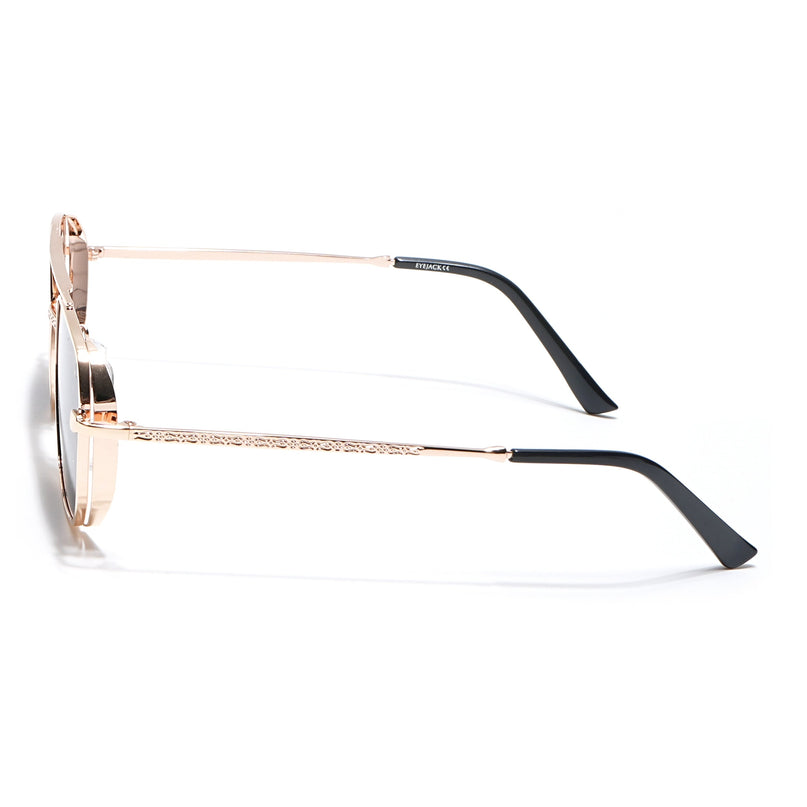 Eyejack Golden Square Sunglasses for Men & Women (B8528CL881)