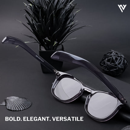 Galactic Glam | Grey Wayfarer Polarized Sunglasses - PMG4191