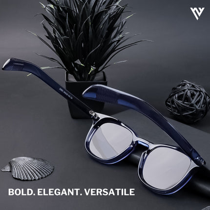 Galactic Glam | Blue Wayfarer Polarized Sunglasses - PMG4190