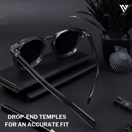 Galactic Glam | Grey Wayfarer Polarized Sunglasses - PMG4191