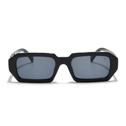 Rectangle Sunglasses for Men & Women (Grey Lens | Black Frame - MG7344)