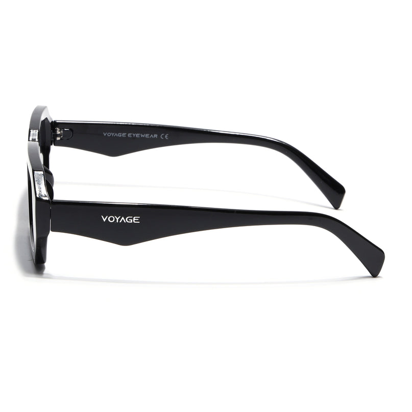 Rectangle Sunglasses for Men & Women (Grey Lens | Black Frame - MG7344)