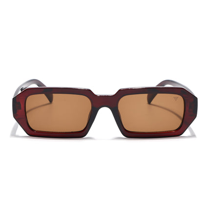 Rectangle Sunglasses for Men & Women (Brown Lens | Brown Frame - MG7346)