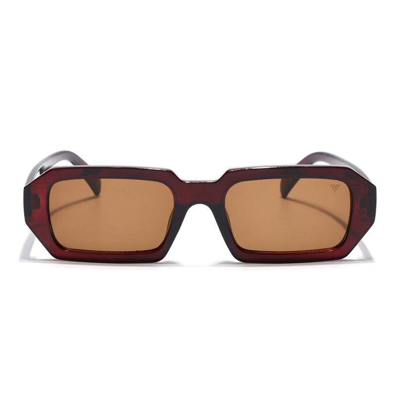 Rectangle Sunglasses for Men & Women (Brown Lens | Brown Frame - MG7346)