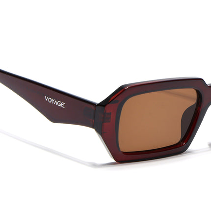 Rectangle Sunglasses for Men & Women (Brown Lens | Brown Frame - MG7346)