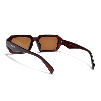 Rectangle Sunglasses for Men & Women (Brown Lens | Brown Frame - MG7346)