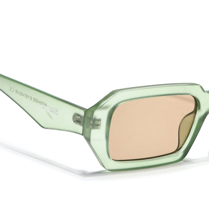 Rectangle Sunglasses for Men & Women (Light Brown Lens | Green Frame - MG7347)