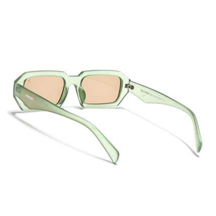 Rectangle Sunglasses for Men & Women (Light Brown Lens | Green Frame - MG7347)