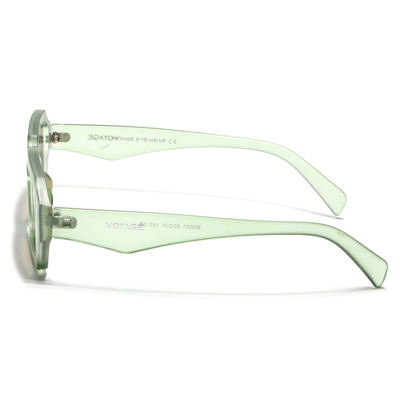 Rectangle Sunglasses for Men & Women (Light Brown Lens | Green Frame - MG7347)