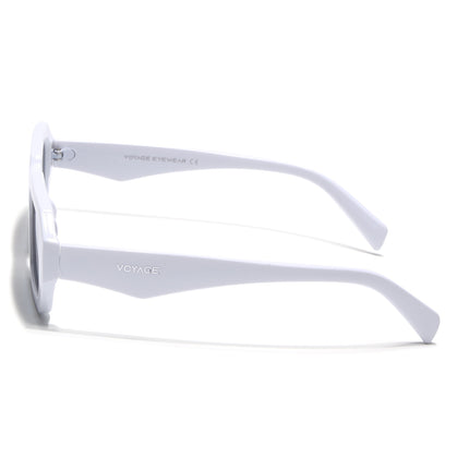 Rectangle Sunglasses for Men & Women (Grey Lens | White Frame - MG7348)