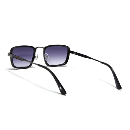Rectangle Sunglasses for Men & Women (Grey & Clear Lens | Grey & Black Frame - MG7578)