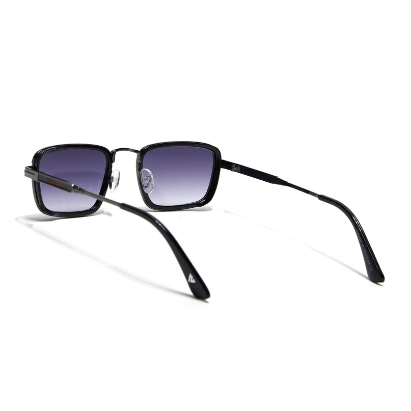 Rectangle Sunglasses for Men & Women (Grey & Clear Lens | Grey & Black Frame - MG7578)