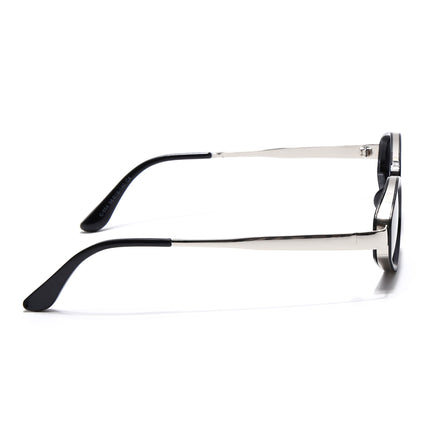 Eyejack Silver & Black Hexagonal Sunglasses for Men & Women (C554CL2227)