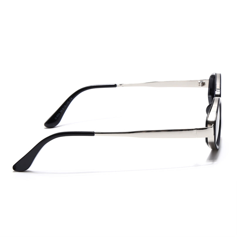 Eyejack Silver & Black Hexagonal Sunglasses for Men & Women (C554CL2227)