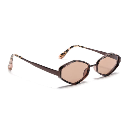 Eyejack Demi Brown Hexagonal Sunglasses for Men & Women (C554CL2230)