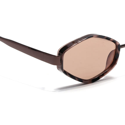 Eyejack Demi Brown Hexagonal Sunglasses for Men & Women (C554CL2230)