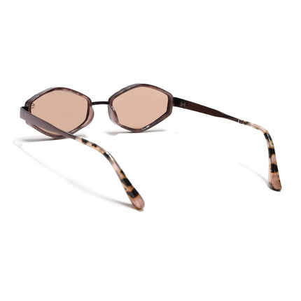 Eyejack Demi Brown Hexagonal Sunglasses for Men & Women (C554CL2230)