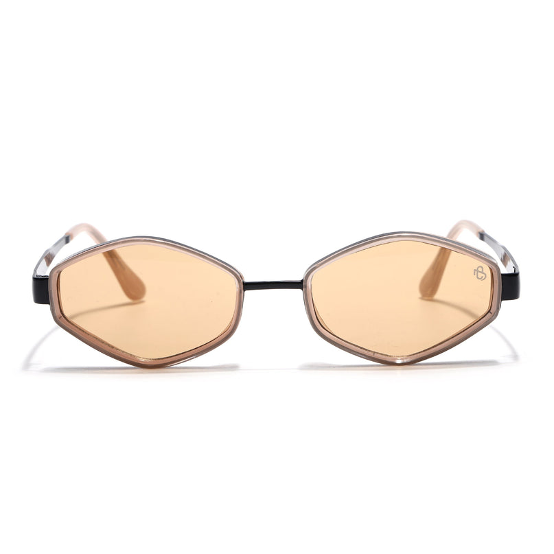 Eyejack Black & Brown Hexagonal Sunglasses for Men & Women (C554CL2231)