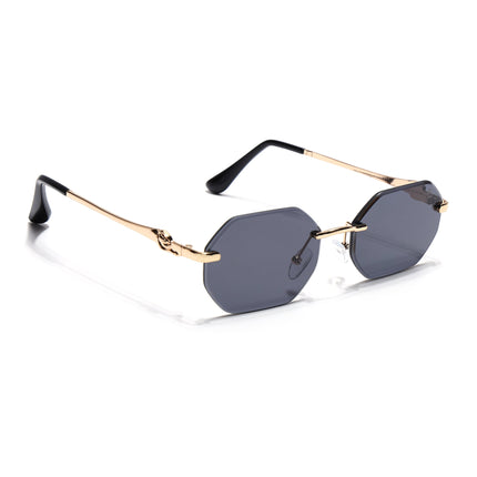 Eyejack Golden Rimless Sunglasses for Men & Women (C565CL2221)