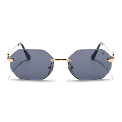 Eyejack Golden Rimless Sunglasses for Men & Women (C565CL2221)