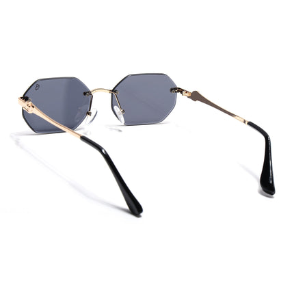 Eyejack Golden Rimless Sunglasses for Men & Women (C565CL2221)
