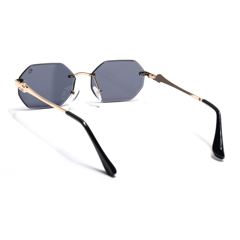 Eyejack Golden Rimless Sunglasses for Men & Women (C565CL2221)