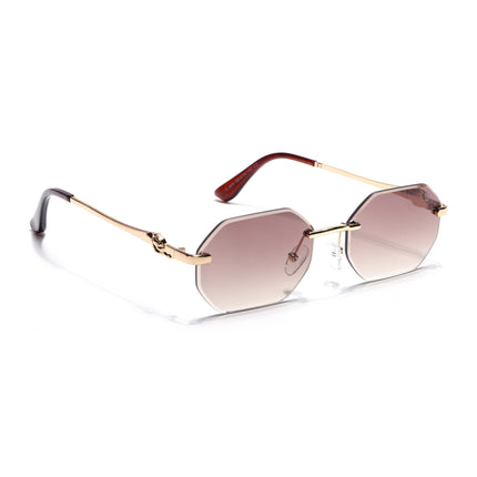Eyejack Golden Rimless Sunglasses for Men & Women (C565CL2222)