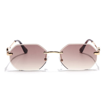 Eyejack Golden Rimless Sunglasses for Men & Women (C565CL2222)