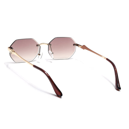Eyejack Golden Rimless Sunglasses for Men & Women (C565CL2222)