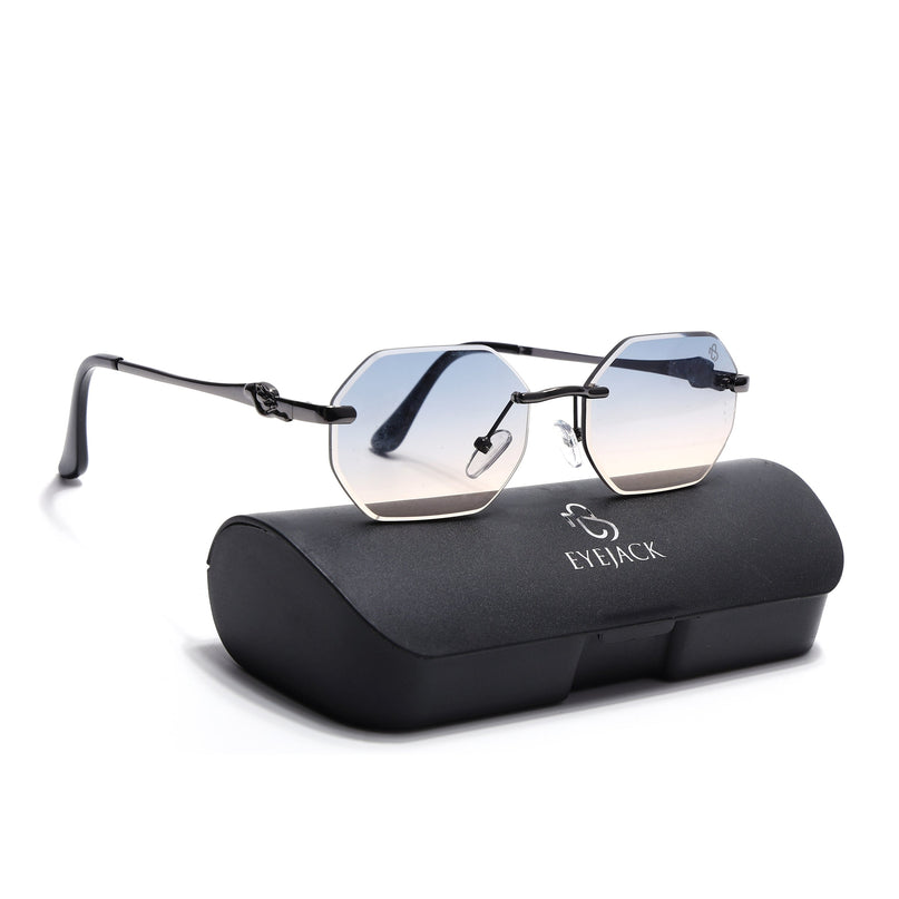 Eyejack Grey Rimless Sunglasses for Men & Women (C565CL2224)