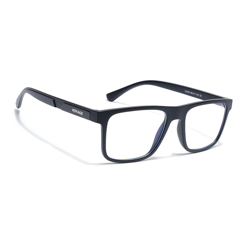 Voyage Black Wayfarer Eyeglasses for Men & Women (CL002FMG8586)