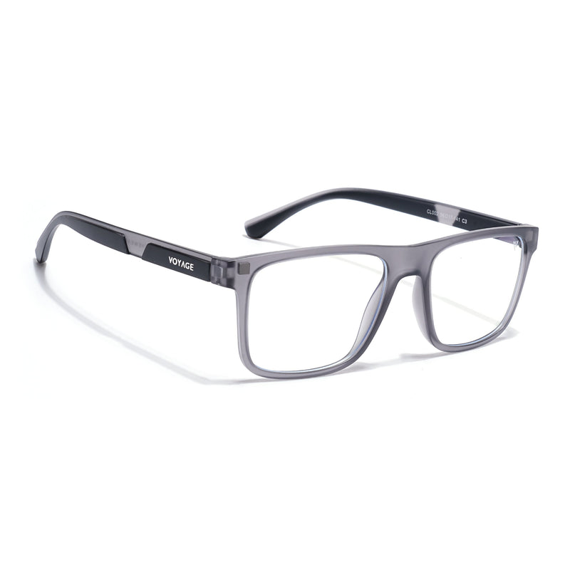 Voyage Grey Wayfarer Eyeglasses for Men & Women (CL002FMG8587)