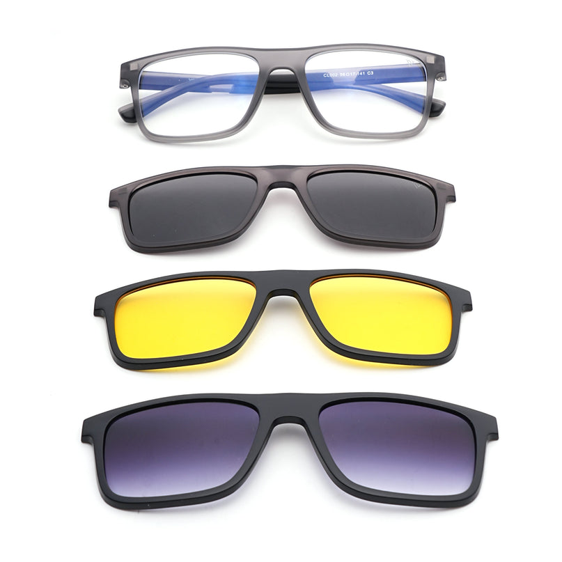 Voyage Grey Wayfarer Eyeglasses for Men & Women (CL002FMG8587)