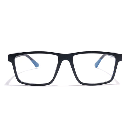 Voyage Black Rectangle Eyeglasses for Men & Women (CL003FMG8625)
