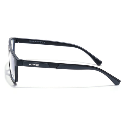 Voyage Black Rectangle Eyeglasses for Men & Women (CL003FMG8625)
